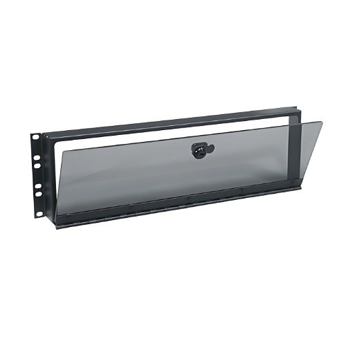 Middle Atlantic SECL-3 3U RMS Fixed Security Cover with Locking Hinged Plexi Door, 2\\" Depth, Smoked Plexi Finish