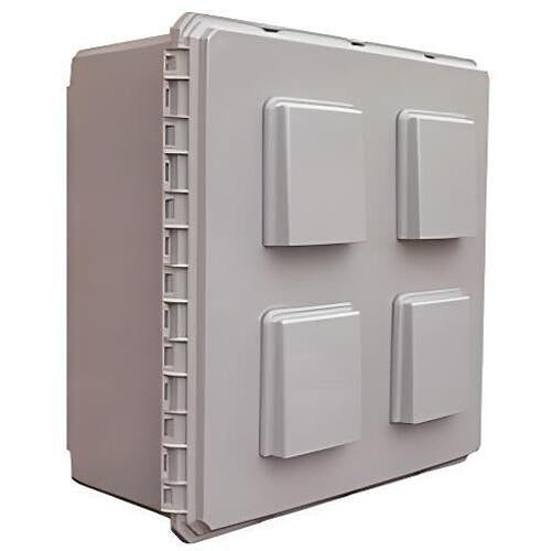 Mier BW-FC242410 FC Series Temperature Controlled Enclosure with (2) 115V Fans and Thermostat, 24\\"W x 24\\"H x 10\\"D, NEMA 3R, Non-Metallic
