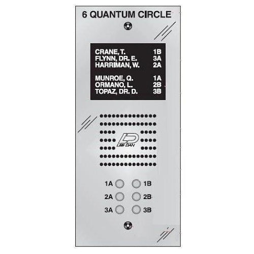 LEE DAN QS-010E 10-Button QUANTUM Stainless Steel Vandal-Resistant Intercom Entry Panel, Flush Mount