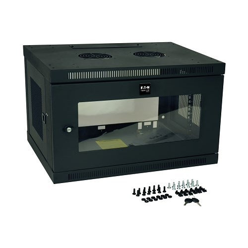 Eaton Tripp Lite SRW6UG SmartRack Low-Profile Switch-Depth Wall Mount Mini Rack Enclosure with Clear Acrylic Window, 16.5\\" (42cm), 200lb (90.7kg), 6U