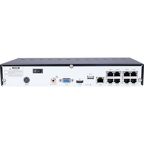 GeoVision UA-SNVRL810-P-2TB USAVision 4K 8-Channel H.265, H.264 PoE 1-Bay Linux Based Standalone NVR, 2TB HDD