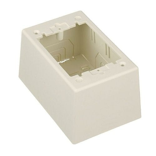 Panduit JBP1DIW Pan-Way Power Rated Deep Surface Mount Raceway Junction Box, 1-Gang, 2-Piece, Off-White