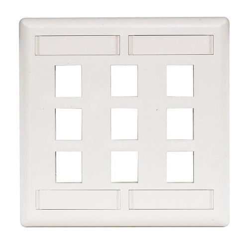 Hubbell IFP29W Wallplate Flush 2-Gang 9-Port Wall Plate, White