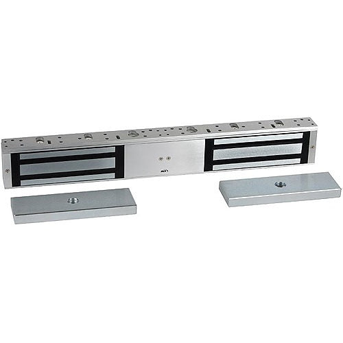 RCI 8320 MultiMag Electromagnetic Lock, Double-Door 1200 lb, Door Status Sensor and Security Condition Sensor, Brushed Anodized Aluminum