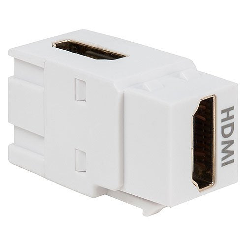 ICC IC107AHMWH 90 Degree HDMI Keystone Jack, Female to Female HDMI Coupler, Right Angle Insert for Wall Plate, HD Style, Single, White