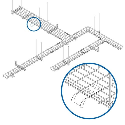 Tripp Lite SRWBWTRFL Cable Exit Clip / Dropout Waterfall for Wire Mesh Cable Trays, 90mm Wide