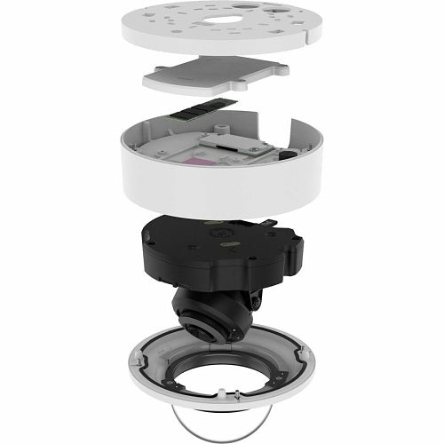 Hanwha PNV-A6081R-E1T 2MP Outdoor IR Vandal Dome IP Camera Pre-Loaded with SolidEDGE WAVE VMS and 1TB SSD, 4.38-9.33mm Motorized Varifocal Lens, White