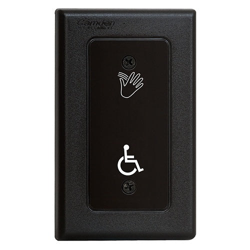Camden CM-325/44 CM-325 Series SureWave 1-Relay Touchless Switch, 2-18\\" Range, Single Gang Hand Icon / Wheelchair Symbol Faceplate, Black