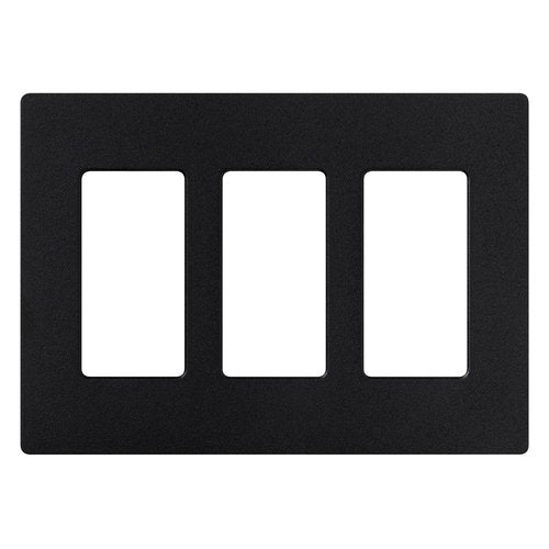 Lutron SC-3-MN Claro 3 Gang Wall Plate for Decorator-Style Dimmers, Switches, and Outlets, Satin Finish, Midnight