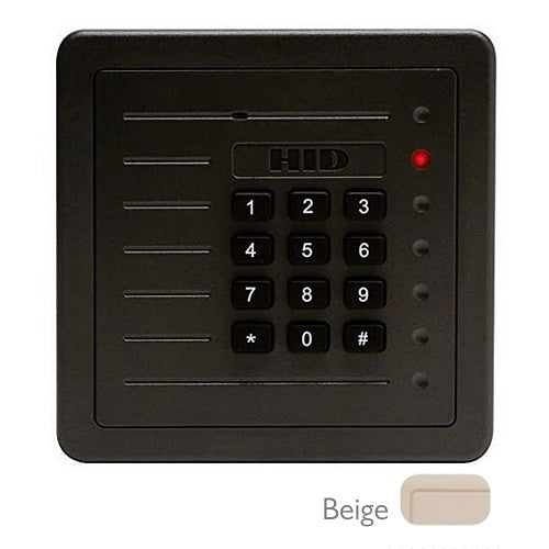 HID 5355ABK14 ProxPro 5355 125kHz Wall Switch Proximity Reader with Wiegand Output, Keypad and Terminal Strip, Beige Image of HU-5355ABK14