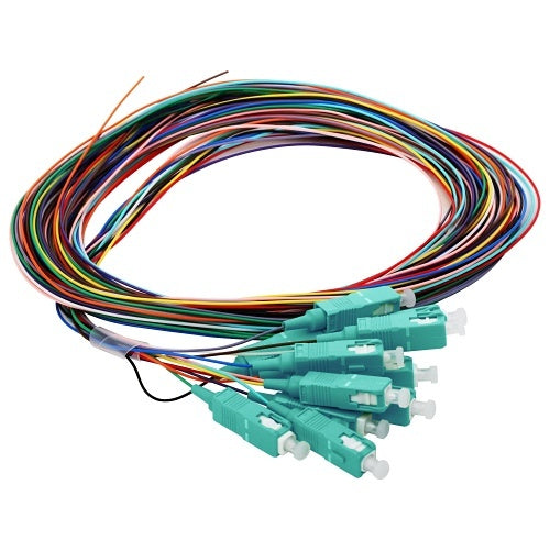 Cleerline PT-SC12-MM-3M Fiber Optic Pigtail Set, 12-Fiber OM4, Simplex SC/UPC to Blunt, 900 µm Buffered, (3.0m) 9.8\'