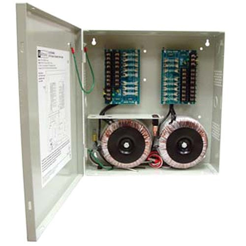 Altronix ALTV2416600UL3 CCTV Power Supply with 3-Wire Line Cord, 16-Fused Outputs, 24/28V AC at25A, 115V AC, BC300 Enclosure
