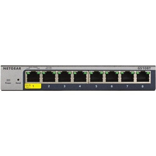 Netgear GS108T 8-Port Gigabit Ethernet Smart Managed Pro Switches with Cloud Management