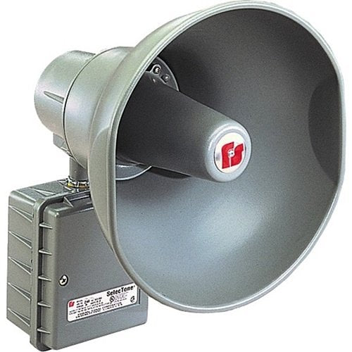 Federal Signal 300GC-120 300GCX Series SelecTone Indoor/Outdoor Surface Mount Speaker, 120VAC, W/ Gain Control, Gray