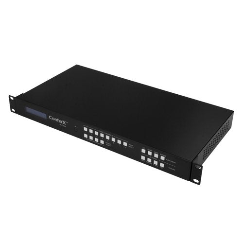 AVPro Edge AC-CX-84 ConferX 4K 8x4 Matrix Switcher with Instant Switching, 8-HDMI/2-HDBaseT Inputs to 2-HDMI/2-HDBaseT Outputs, 1U, Black