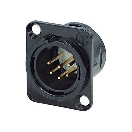 Neutrik NC6MSD-L-B-1 Receptacle DL1 Series 6S Pin Male Image of NM-NC6MSDLB1