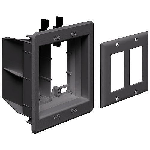 Arlington Two-Gang Recessed TV Box for Power and Low Voltage Image of 9N-TVBU505BL