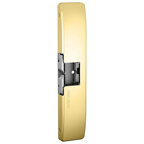 HES 9500-605 9500 Series Surface Mounted Electric Strike, Fire Rated, Bright Brass Image of HE-95605