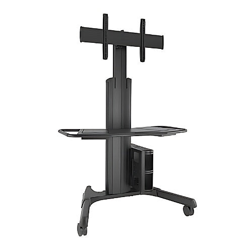 Chief LPAUB Fusion Large Manual Height Adjustable Mobile AV Cart, 50 - 70\\"H (1270 - 1770 mm), Black Image of CJ-LPAUB