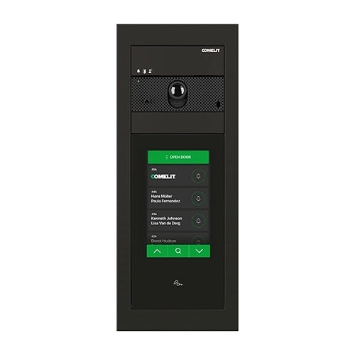 Comelit UT8090B Ultra VIP Video+Touch Complete Entrance Panel, Flush Mount, Black