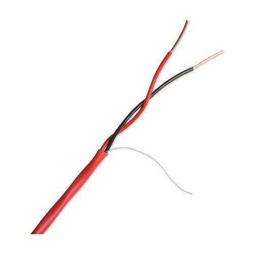 Wirepath NST-222PL-SLD-1000-R 22 AWG 2-Conductor Plenum Rated Solid Copper Security Wire, 1000\', Red