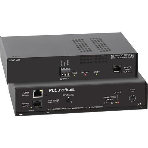 RDL SF-NP100A SF-NP100A Series Network to 100W Mono Audio Amplifier, 70V or 100V Output