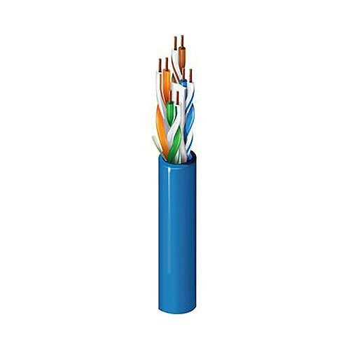 Belden 2413 009Z1000 CAT6+, 4-Pair, U/UTP-Unshielded, Plenum-CMP, Premise Horizontal Cable, 23AWG Solid Bare Copper Conductors, Dual FRPO/FEP Insulation, Tape Separator, Flamarrest Jacket, 1000\' (304.8m), White Image of 7B-2413009Z1