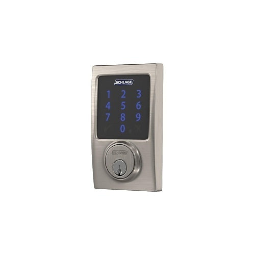 Schlage BE469ZP CEN 626 Connect Smart Deadbolt with Alarm Inbuilt Century Trim, Satin Chrome
