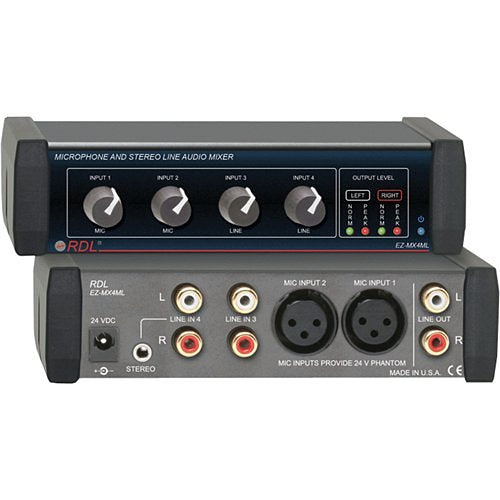 RDL EZ Series EZ-MX4ML Audio Mixer Image of RL-EZMX4ML
