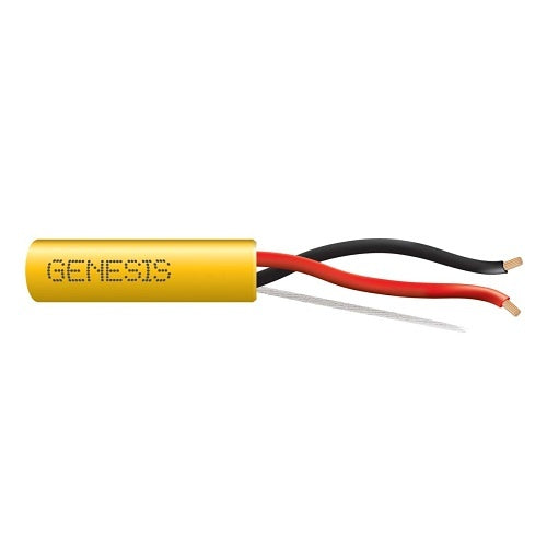 Genesis 52505502 16/2 Stranded Unshielded Speaker Cable, Riser, CMR, FT4, 500' (152.4 m) Pull Box, Yellow
