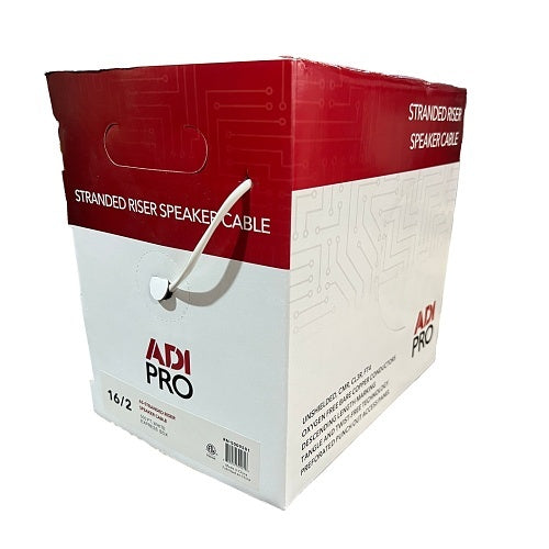 ADI PRO RN-5009501 16/2 65 Strand Riser Speaker Cable, Unshielded, CL2R, FT4, Express Box, 500\', White