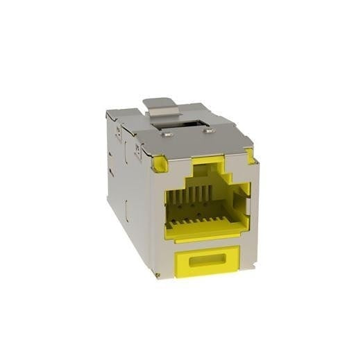 Panduit CJST6X88TGYLY Mini-Com CAT6a Shielded 28-30AWG RJ45 TG Jack Module, Yellow