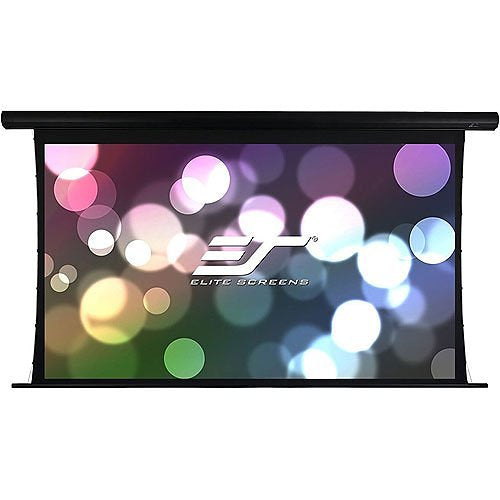 Elite Screens Saker Tab-Tension Series AcousticPro UHD 180\\" 16:9 4K Ultra HD Wall/Ceiling Mount 3\\" Drop Motorized Projector Screen