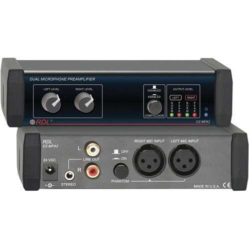 RDL EZ-MPA2 Dual Microphone Preamplifier, USA Power Supply