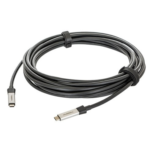 Hubbell HCUVX20BK USB Type C Active Optical Video Cable, 20\', Black