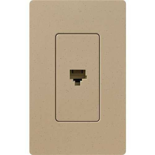 Lutron SC-PJ-MS Claro Satin Single Phone Jack, Mocha Stone