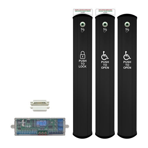 Camden CX-WC17VR-BLK Barrier-Free Restroom Control Kit with Column Switches and Hands-Free Sensor, Black