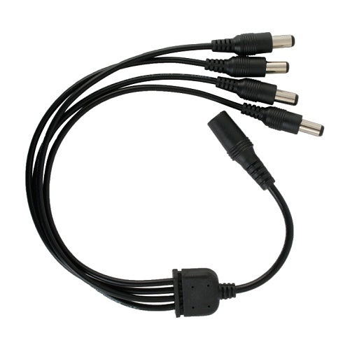 Wirepath WPS-ACC-PWR-1X4 Surveillance DC Power Splitter Cable, 1 Female to 4 Male Connectors