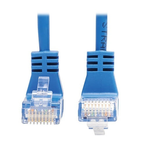 Tripp Lite N204-S15-BL-UD Up/Down-Angle CAT6 Gigabit Molded Slim UTP Ethernet Cable (RJ45 Up-Angle M to RJ45 Down-Angle M), 15\' (4.57m), Blue