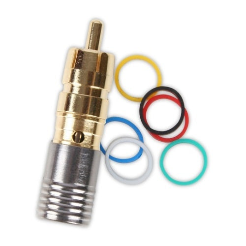 Binary BC5-RCA-RG6 RCA Male Compression Connector, RG6/U, 75 Ohms, Gold
