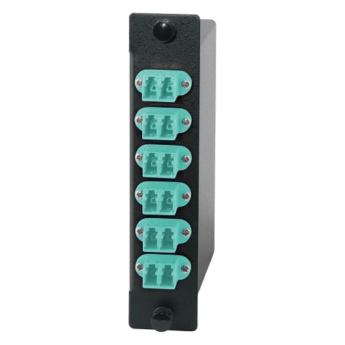 Hubbell OCLC50G4 Fiber LGX Cassette, OM4, LC Duplex to MTP, Aqua