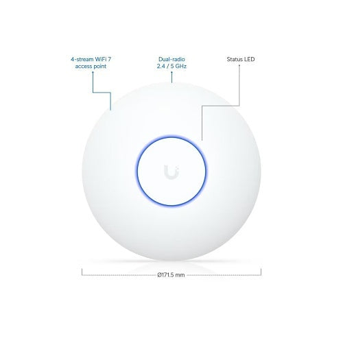 Ubiquiti U7 LITE Compact WiFi 7 Access Point, Ceiling-Mounted