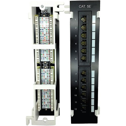 W Box 0E-C5EPP12V CAT5e Patch Panel, 12-Port, Vertical Mount Image of 0E-C5EPP12V