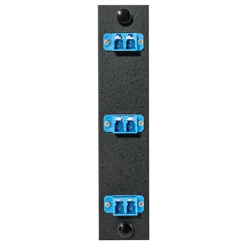 Hubbell FSPNLCDS3B 6-Fiber Optical Panel Adapter, Zircon Sleeves, Blue