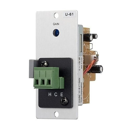 TOA U-61S TD00 Series Unbalanced Line-Level Input Module with Compressor, Removable Terminal Block