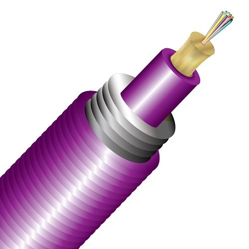 Cleerline TA012M4D9MP BendSafe Interlocking Armored Cable, Multimode, OM4, 12 Strand, Distribution, 1000\'