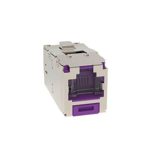 Panduit CJSH6X88TGVLY Mini-Com CAT6a Shielded RJ45 Spring-Shuttered TG Jack Module, Violet