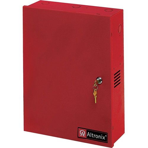 Altronix AL600ULACMR Access Power Controller with Power Supply Charger, 8 Fused Relay Outputs, 12/24VDC at 6A, FAI, 115VAC, Red BC400 Enclosure Image of AX-600ULACMR