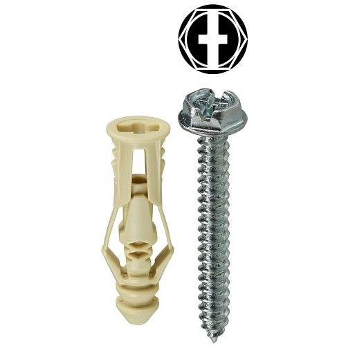 Dottie TG6KHX Anchor, #6 Beige TrIPle-Grip Anchor Kit with Hex Head Combo