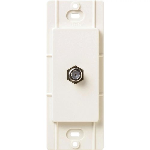 Lutron SC-CJ-BI Claro Coaxial Cable Jack, Fits Decorator-Style Wall Plates, Biscuit